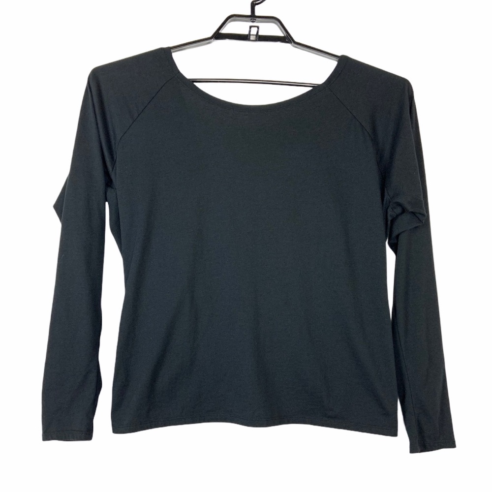 Fabletics Switch Back Tee Sz Large Black Open Back - Picture 4 of 9